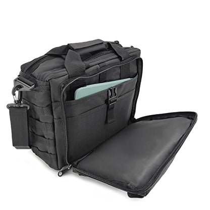 Jaegvida Tactical Briefcases for Men Laptop Bag 14/15.6 Inch Messenger Bag Tablet Shoulder Carrying Case for 14'' and 15.6" - color: Classical Black