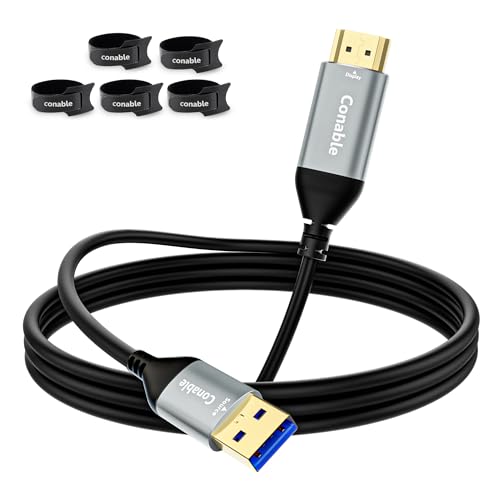 USB to HDMI Adapter Cable 4 FT, Unidirectional USB-A 3.0 to HDMI HD Audio Video, Real 2K/1080P@60Hz, for TV, Projector, Monitor, ONLY Support Windows 11/10/8/8.1/7, Mac OS, Need to Install Driver - size: 4 FT