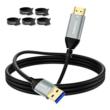 USB to HDMI Adapter Cable 6 FT, Unidirectional USB-A 3.0 to HDMI HD Audio Video, Real 2K/1080P@60Hz, for TV, Projector, Monitor, ONLY Support Windows 11/10/8/8.1/7, Mac OS, Need to Install Driver - size: 6 FT