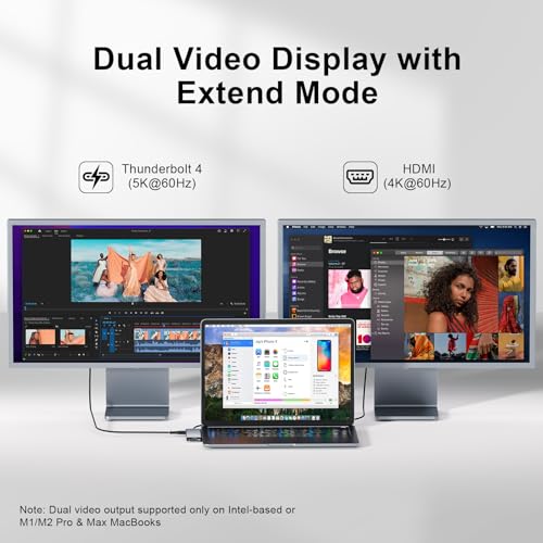 USB C Hub, 7 in 2 USB C Adapter Thunderbolt 4 HDMI MacBook Air Pro M1-M4 | Thunderbolt 4 Hub • 4K HDMI • 100W PD • 40Gbps • USB C 3.0 • 2 USB A 3.0 • SD/TF Card Reader • MacBook USB Adapter - size: 9887 Space Gray
