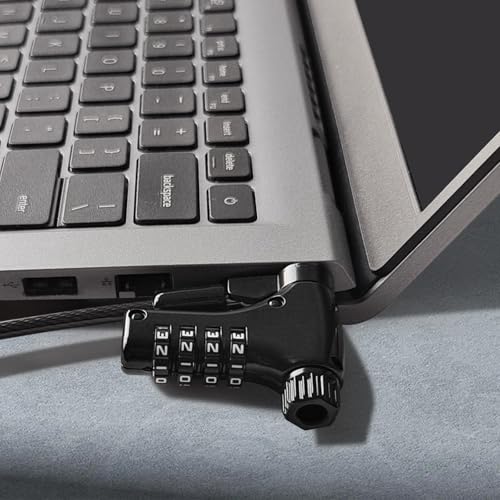 2 Pack Universal Laptop Combination Lock, 2M/6.6FT Laptop Locking Cable, 4-Digit Resettable Password Anti-Theft Heavy Duty Computer Lock, Security Locks for Laptops, Notebooks Weatherproof - color: password-2 pack black