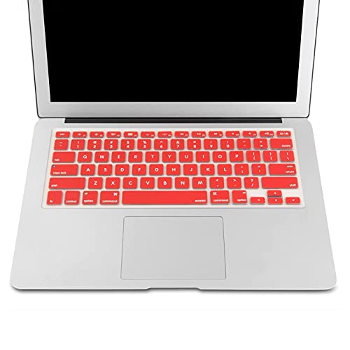 MOSISO Silicone Keyboard Cover Compatible with MacBook Air 13 inch A1466 A1369 2010-2017&Compatible with MacBook Pro 13/15 inch (with/Without Retina Display, 2015 or Older Version), Red - color: Red