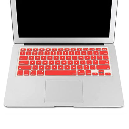 MOSISO Silicone Keyboard Cover Compatible with MacBook Air 13 inch A1466 A1369 2010-2017&Compatible with MacBook Pro 13/15 inch (with/Without Retina Display, 2015 or Older Version), Red - color: Red