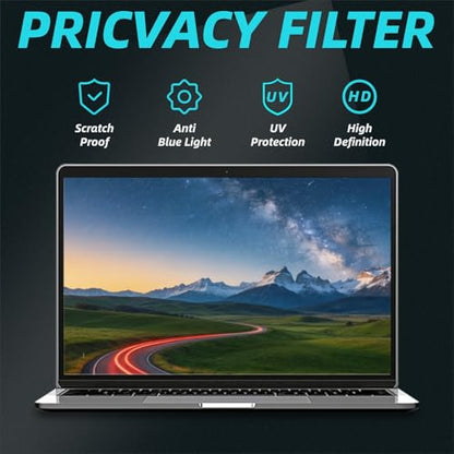 Magnetic 14 Inch Laptop Privacy Screen 16:10 Anti Glare Blue Light | Removable Laptop Screen Protector 14 Shield Blocker Compatible with Chromebook HP Lenovo Thinkpad Dell Pro Plus Asus Samsung - size: 14 inch16by10
