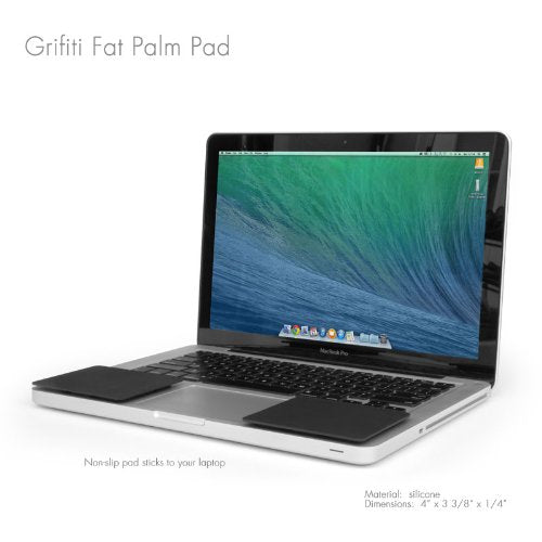 Fat Palm Pads 1/4" Thick Smooth Skin Surface Laptop Wrist Rest Notebook Tacky Silicone Easy Reposition Ergonomic Carpal Tunnel Resting Support (2 Pads 3.1" x 2.8" x 0.24") - size: Fat