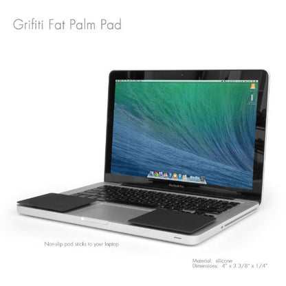 Fat Palm Pads 1/4" Thick Smooth Skin Surface Laptop Wrist Rest Notebook Tacky Silicone Easy Reposition Ergonomic Carpal Tunnel Resting Support (2 Pads 3.1" x 2.8" x 0.24") - size: Fat
