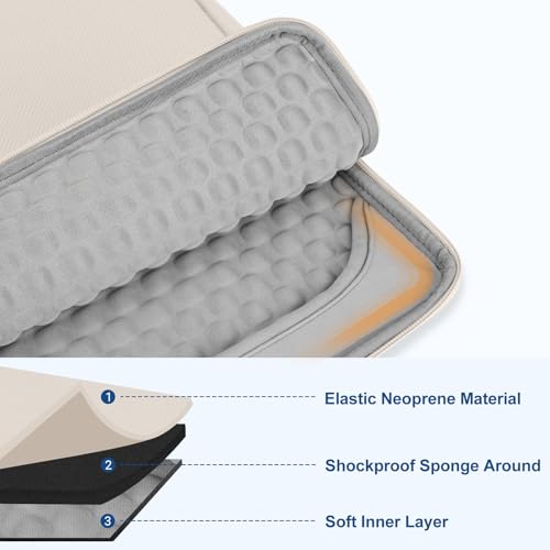 MOSISO Laptop Case 13.3 inch, 13-13.3 inch Laptop Sleeve with Handle Compatible with MacBook Air/Pro 13/Pro 14 M5 M4 M3 M2 M1,HP Dell ASUS Lenovo, Polyester Multifunctional Computer Bag, Sand - color: Sand, size: 13.3 inch