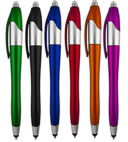 Stylus Pen, 3-1 Multi-Function, Ball Point Black Ink Pen, Capacitive Stylus for Touchscreen Devices, LED Flashlight, Medical Pen Light,for Home,Work,Doctors, and Nurses (6 Pack) - size: 6 Pack
