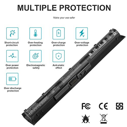 800049-001 KI04 Battery for HP Pavilion15-ab 15-an 17-g 15t-ab100 17t-g100 Series 15-ab143cl 15-ab223cl 15-ab153nr 15-an044nr 14-ab166us 17-ab220nr 17-g133cl 800009-421 800010-421 TPN-Q158 HSTNN-LB6S - size: 10.79*1.26*0.87inch KI04