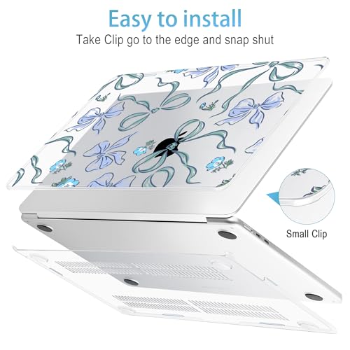 Mektron for 2026/2025/2024/2023 MacBook Air 15 INCH M5 A3448 /M4 A3241 /M3 A3114 /M2 A2941 Case, Printed Plastic Hard Shell Cover with 15.3" Liquid Retina Display Touch ID, Bows C355 - color: Bows C355