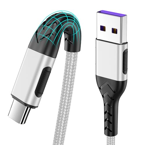 2Pack 10ft Fast USB Type C Charging Cable for Android/Phone/Pad/Laptop, Type C Charger Braided USB Cable Bright Silver - color: Bright silver, size: 10ft