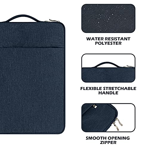 RAINYEAR 13.3 inch Laptop Sleeve Case Bag with Handle & Pocket, Navy Blue | Protective Padded Polyester Laptop Sleeve Case Briefcase for 13.3 Inch MacBook Pro/Air, 14 inch MacBook Pro/Max Computer PC - color: Navy Blue, size: 13"-13.3"