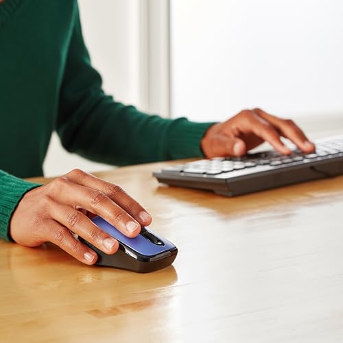 Amazon Basics 2.4 GHz Wireless Optical Computer Mouse with USB Nano Receiver, Portable, Easy Setup, Blue - color: Blue, style: 1-Pack