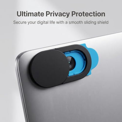 6pcs T1 Oval Webcam Cover Slide Black Privacy Camera Cover For Laptop Computer Screen Protection - color: black