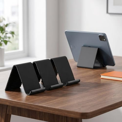 3 Pack 4-in-1 Foldable Silicone Stand for Laptop & Phone Portable Multi-Device Holder with Screen Hook & Notebook Riser Soft Anti-Slip Tablet Mount for Desk Travel Home Office-Black - color: Black3P