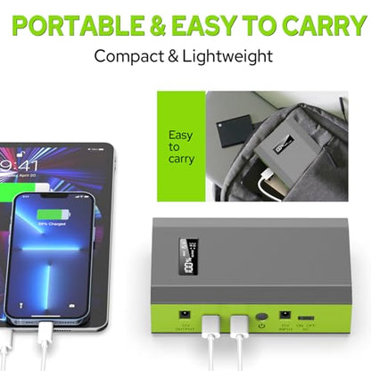 300W Solar Powered Power Bank Generator with 60W Panel, Portable Solar Power Station with DC AC Outlet 110V for Laptop Smart Devices RV Outdoor Camping