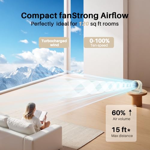 Ausic Powerful Desk Fan Rechargeable Battery Powered, 15200mAh Small Turbo Bedside Fans for Cooling and Sleep, Personal USB Fans With LED Light, Digital Display, 105° Tilt, 0-100% Speed - color: White