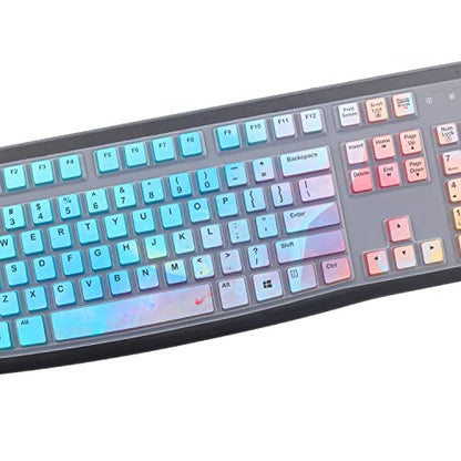 Silicone Keyboard Cover for Logitech K120 & MK120 Ergonomic Desktop USB Wired Keyboard, Logitech K120 & MK120 Keyboard Protective Skin US Layout (NOT Fit Other Model)-Colorful - color: Colorful