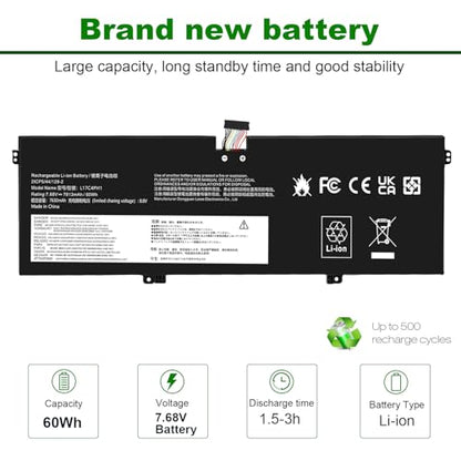 Futurebatt L17C4PH1 L17M4PH1 Laptop Battery for Lenovo Yoga Lenovo Yoga 7 Pro Pro-13IKB C930 C930-13IKB C930-13IKB-81EQ 81C4 81EQ Series 5B10Q82425 5B10Q82426 C930-13IK C930-13IKB L17M4PH2 L17L4PH2 - size: L17C4PH1 12.60 5.28 1.06