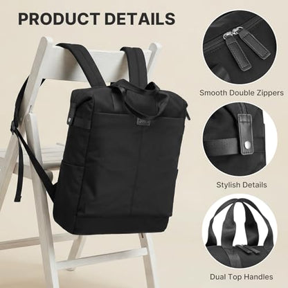 G4Free Protective 16" Laptop Backpack, Large Work Bag for Men Women, Slim Casual Backpacks for Travel, College, Business, Black - color: Black