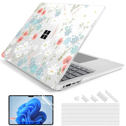 Batianda Artistic Case for Microsoft Surface Laptop 15 inch, Cute Daisy | Fits Surface Laptop for Business 8th Edition 2026 & Surface Laptop 7 2024, 4-in-1 Accessories Bundle, Slim Durable Hard Shell - color: Cute Daisy