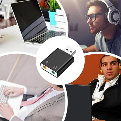 USB Sound Card Adapter USB 3.5mm Sound Card Adapter | Plug And Play USB Card Equipment, Sound Card Accessories for Laptops Desktops
