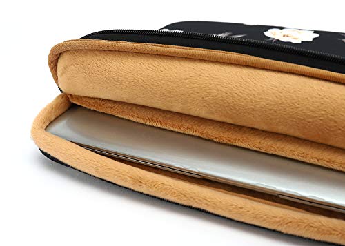 15 inch Laptop Sleeve, Compatible with MacBook pro 15.4 ，MacBook Air 15.4 MacBook pro 16 and 15.6 inch Notebook Computer, Water Repellent Laptop Bag,Shockproof case(15-15.6 inch, Black Peony) - color: Black Peony, size: 15-15.6 inch