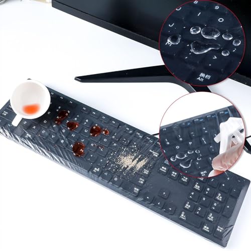 Weewooday 30 Pcs Universal Disposable Keyboard Protector Cover 0.025mm Wipeable Fully Covered Waterproof Anti-Dust Keyboard Protector for Computer Desktop Schools Office Supplies