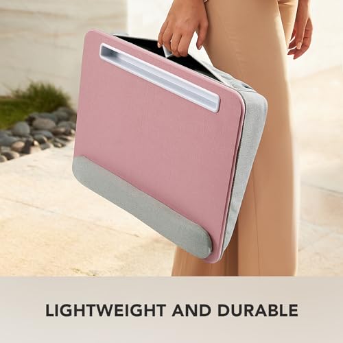 HUANUO Laptop Lap Desk - Portable Lap Desk with Pillow Cushion, Fits up to 15.6 inch Laptop, with Anti-Slip Strip & Storage Function for Home Office Students Use as Computer Laptop Stand