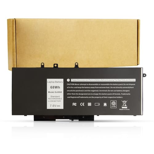 Futurebatt 68Wh GJKNX Battery Replacement for Dell Latitude 5480 5580 5280 5288 5488 5490 E5280 E5288 E5480 E5580 Series.p/n:Battery GJKNX, GD1JP, 0GD1JP, DY9NT, 0DY9NT, 5YHR4, 451-BBZG - size: GJKNX 10.83*5.12*0.73in