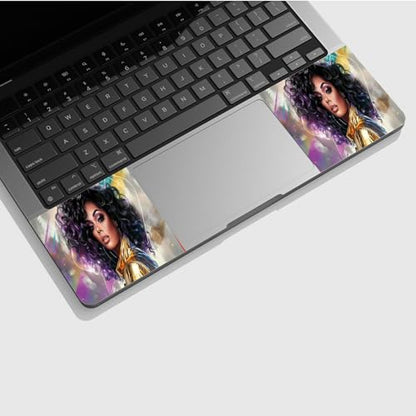 Universal Laptop Skin Sticker with 2 Wrist Pad Skins, Waterproof Scratch Resistant Vinyl Laptop Cover Decal, Cut to Fit for 11–15.6 Inch MacBook HP Dell Lenovo, Beauty Woman - color: Beauty Woman