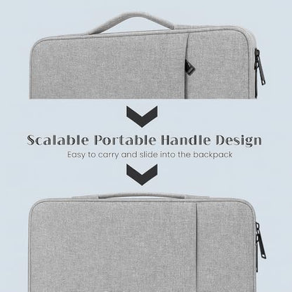 : ProElife 13 Inch Laptop Sleeve for MacBook Neo, Retractable Handle, Gray | Precision Fit, Soft Inner Lining Padded, Anti-Scratch, Extra Attached Pocket, Travel Carry Laptop Bag for Home Office - color: Gray