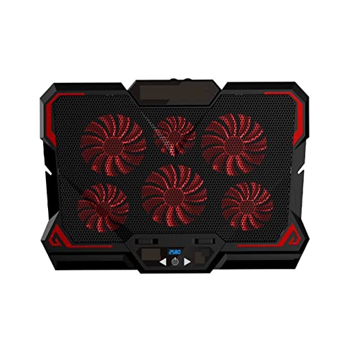 Youngran Gaming Laptop Cooler Six Fan Notebook Cooling Pad Silent LED Touch Version Portable Adjustable Laptop Stand Leisurely (Color : Red Touch Version)