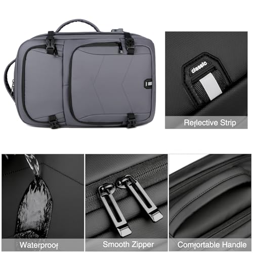 FANDARE Laptop Backpack, Business Travel Laptop Rucksack with USB Charging Port, Waterproof Laptop Bag 15.6 inch, Breathable Nylon Daypack for Work, Travel, College Gray - color: Gray