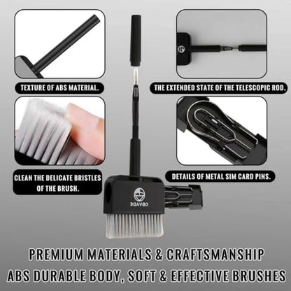 Keyboard Cleaner & Laptop Cleaning Kit - 9-in-1 Electronics Cleaning Brush Set with Keycap Puller, Screen Cleaner, Earbud Cleaner Pen for Computer, PC Monitor, MacBook, Phone, Airpods (White) - color: White