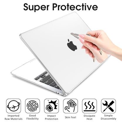 AKIT Scratch Resistant Border Glow Case Compatible with MacBook Air 13 inch 2025 2024 2023 M4 M3 M2 Sturdy Protective Laptop Hard Shell Model A3240 A3113 A2681 with Keyboard & Screen Cover, Clear - color: Crystal Clear