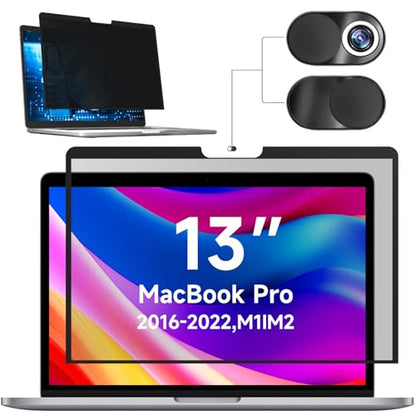 Mamol Privacy Screen for MacBook Pro 13 Inch(2016-2022, M1, M2) & MacBook Air 13" (2018-2021, M1), MagicSuction Removable Vacuum Adsorption Anti Spy - size: 13 Inch Macbook Air (2018-2021)/Pro (2016-2022)