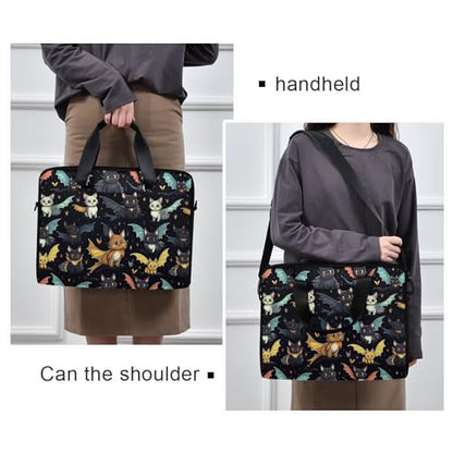 MNSRUU Laptop Bag for 15.6 inch Black Gothic Bats - color: Skull I 4212