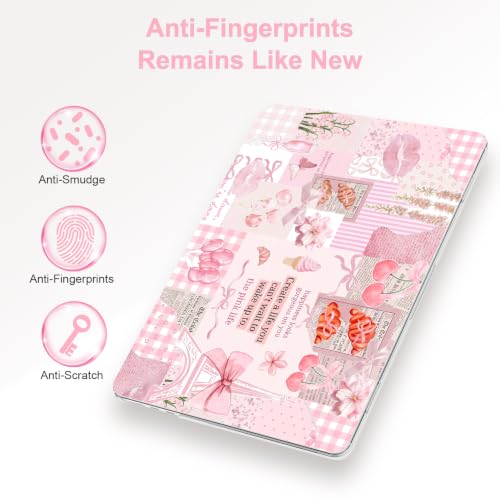 G JGOO Compatible with MacBook Air 13 inch Case 2026 2025-2022 M5 A3449 M4 A3240 M3 A3113 M2 A2681, Plastic Hard Shell for MacBook Air 13.6 inch Case + Keyboard Cover + Screen Protector, Blush Collage - color: Blush Collage