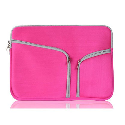 UESWILL Neoprene Soft Sleeve Bag Briefcase Compatible with 13 inch MacBook Pro/MacBook Air / 13 inch Ultrabook Chromebook Notebook Netbook Computer Tablet & 12.9 iPad Pro,(Hot Pink) - color: Hot Pink, size: 12.5-12.9-13-13.3 inches