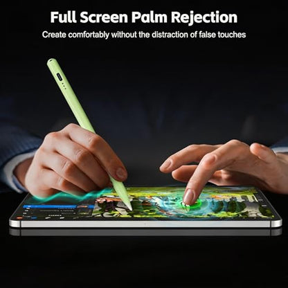 Stylus Pen for iPad 2026-2018 with 13mins Fast Charge,Tilt Sensitivity Palm Rejection Pencil for 11th (A16)/10/9/8/7/6 Gen, iPad Pro 11"/12.9"/M4/M5, iPad Air 3/4/5/M2/M3/M4 (Green) - color: green