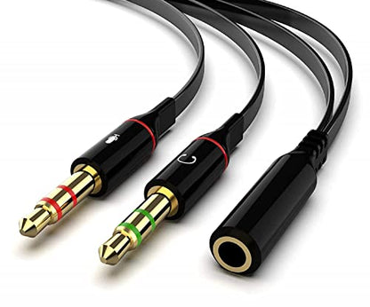 Maeline Headphone Splitter Adapter, 3.5mm Mic Cable for Computer, Headset 3.5mm Female to 2 Dual Male Microphone Audio Stereo Jack Earphones Port to Gaming Speaker PC - 500 Pack - size: 500 Pack