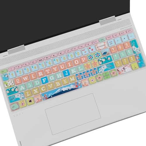 Keyboard Cover for HP Envy x360 15m-bp/bq /2020 2019 HP Pavilion 15/ HP Pavilion x360 15.6” Series/HP Envy 17 17.3" Series/HP Laptop 15t 17t 17-ca0011nr 17-by0040nr, Sakura - color: Sakura