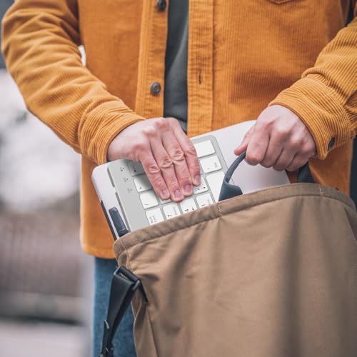 Wireless Bluetooth Keyboard-Number Pad, Multi-Device for Mac/iPad/iPhone | Bluetooth 5.1, low-profile ergonomic design, stable connection. Compatible with Mac, iPad, iPhone, Android, Windows, White - color: white