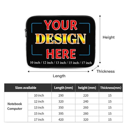 Personalized Laptop Sleeve Shockproof Protective Laptop Case Briefcase | Custom Computer Cases for Laptop/Notebook/Tablet Carrying Computer Bag - size: 12 inch