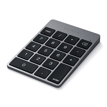 Satechi Slim Aluminum Bluetooth Keypad, Wireless Number Pad with 18 Keys, Micro USB Rechargeable Numpad, External Number Pad for MacBook Air/Pro/Neo, iPad Air/Pro, iMac, PC - Space Gray - color: Space Gray, size: Micro USB