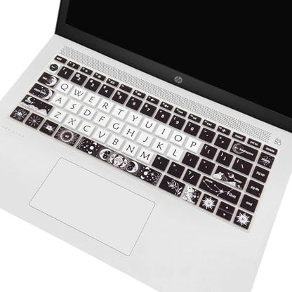 Cute Silicone Keyboard Cover for HP Pavilion x360 14 14-BA/BF/BW/CD/CF/DQ/DK/DH/DS/DF/FQ Series, 14-dk1013dx/dk1003dx/dk0002dx 14-dq1043cl 14-fq0013dx, Sun and Moon - color: Sun and Moon