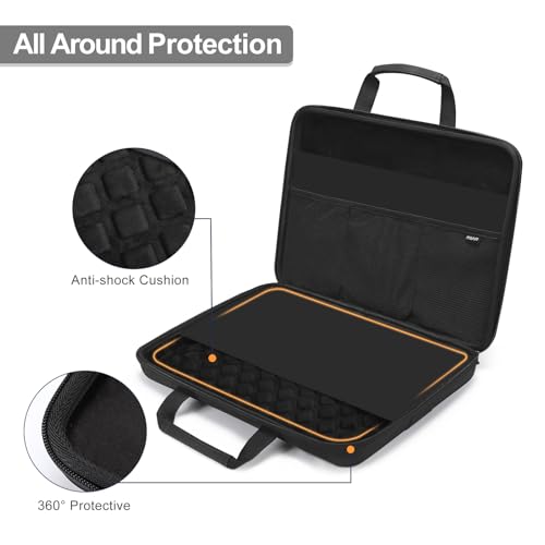 MOSISO Hard Laptop Case 15-15.6 inch, Shockproof Laptop Sleeve with Handle | Compatible with MacBook 16, HP Acer Dell Lenovo ASUS, Waterproof EVA Carrying Case Computer Bag with Pocket&Belt, Black - color: Black, size: 16 inch