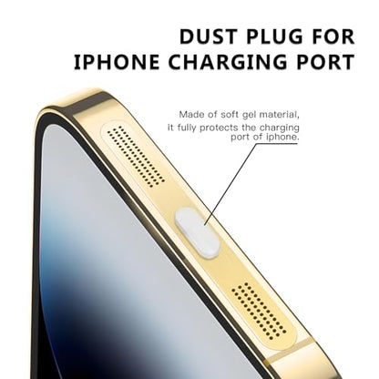 MysticHome for iPhone 17/16 Pro Accessories, 5 Pcs Cell Phone Speaker Anti-Dust Plugs, 1 Pcs USB C Dust Plug, Compatible with Speaker Dust Cover,Golden - color: Golden