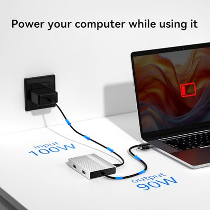 ACASIS USB C to Dual HDMI DisplayLink Adapter for Mac M1/M2/M3/M4/Windows | USB C DisplayLink Docking Station with 2HDMI 4K@60Hz, 3USB-A Ports, 100W PD Charging ,USB A/C to Dual Monitor - color: Silver